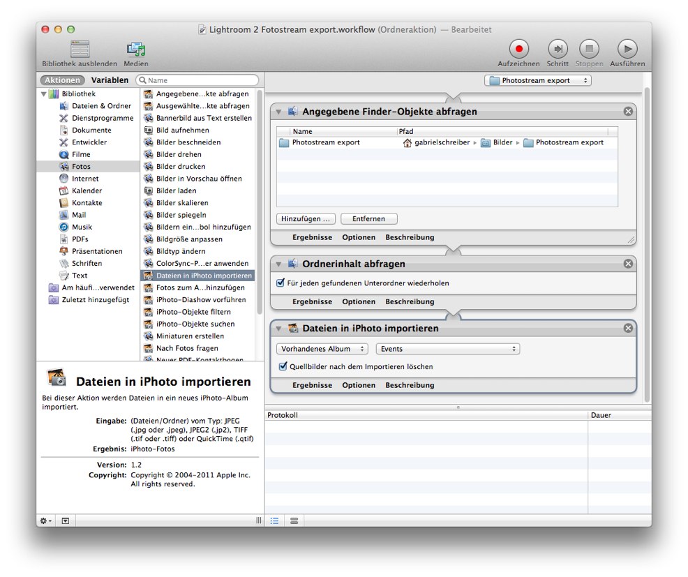Lightroom 2 Fotostream export.workflow Lightroom nach Fotostream export
